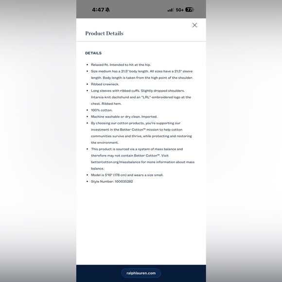 Ralph Lauren cream Intarsia-Knit Dachshund Cotton Sweater - Picture 5 of 5